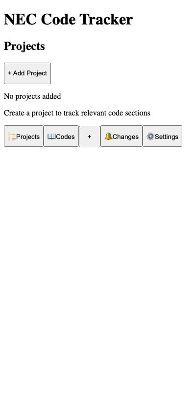 NEC Code Tracker Pro export example